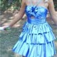 A-line Sweetheart Metallic Tiered Homecoming Dresses