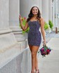 Unique Strapless Tight Pearl Homecoming Dresses
