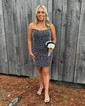 Unique Strapless Tight Pearl Homecoming Dresses