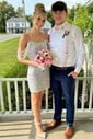 Unique Off-the-shoulder Sequin Bodycon Pearl Homecoming Dresses