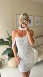 Unique Off-the-shoulder Sequin Bodycon Pearl Homecoming Dresses