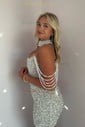 Unique Off-the-shoulder Sequin Bodycon Pearl Homecoming Dresses