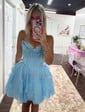 Sweet A-line Strapless Corset Tiered Ruffle Homecoming Dresses