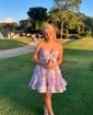 Corset Skater Satin Sweetheart Ruffle Homecoming Dresses
