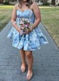 Corset Skater Satin Sweetheart Ruffle Homecoming Dresses