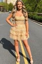 Corset Skater Straight Glitter Tulle Tiered Homecoming Dresses
