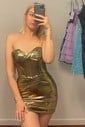 Corset Bodycon Metallic Strapless Ruched Homecoming Dresses