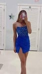 Corset Bodycon Strapless Beaded Homecoming Dresses