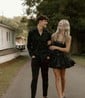 Corset Skater Taffeta Strapless Ruffle Homecoming Dresses with Bow