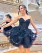 Corset V-neck Tulle Ruffle Skater Homecoming Dresses
