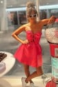 Cute A-line Strapless Satin Beaded Homecoming Dresses