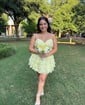 Petite A-line Strapless Tiered Homecoming Dresses