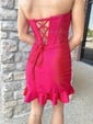 Strapless Satin Beaded Ruffle Bodycon Homecoming Dresses