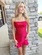 Strapless Satin Beaded Ruffle Bodycon Homecoming Dresses