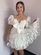 Pink Short Sleeve Glitter Lace Homecoming Dresses