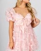 Pink Short Sleeve Glitter Lace Homecoming Dresses
