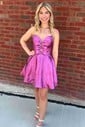 Sweetheart Satin Strapless Homecoming Dresses