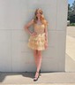 Corset Skater Straight Glitter Tulle Tiered Homecoming Dresses