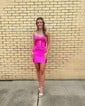 Cut Out Bodycon Satin Strapless Ruched Homecoming Dresses
