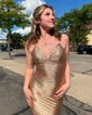 Sparkly Tight V-neck Backless Beaded Homecoming Dresses