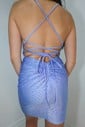 Sparkly Tight V-neck Backless Beaded Homecoming Dresses