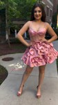 Corset V-neck Satin Skater Homecoming Dresses