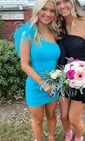 One Shoulder Stretch Crepe Beaded Tight Homecoming Dresses