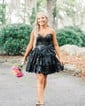 Corset Strapless Glitter Lace Skater Tiered Homecoming Dresses
