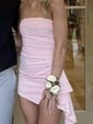 Sweet Strapless Tight Ruched Homecoming Dresses