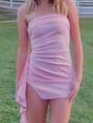 Sweet Strapless Tight Ruched Homecoming Dresses