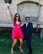Cute A-line Strapless Satin Beaded Homecoming Dresses