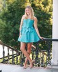 Corset A-line Square Neck Satin Bow Homecoming Dresses