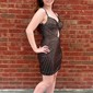 Cut Out V-neck Bodycon Beaded Homecoming Dresses