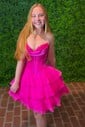 Beautiful Corset Strapless Tiered Ruffle Homecoming Dresses