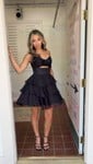 Cut Out A-line Strapless Tiered Ruffle Homecoming Dresses