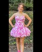 Cute Skater Tiered Ruffle Homecoming Dresses