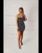 Unique Strapless Tight Pearl Homecoming Dresses