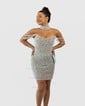 Unique Off-the-shoulder Sequin Bodycon Pearl Homecoming Dresses