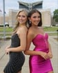 Elegant Black Bodycon Satin Appliques Ruched Homecoming Dresses