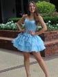 Corset Skater Straight Satin Tiered Homecoming Dresses