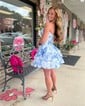Corset A-line Floral Print Tiered Homecoming Dresses