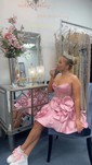 Corset Skater V-neck Satin Homecoming Dresses