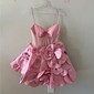 Corset Skater V-neck Satin Homecoming Dresses