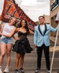Corset Skater V-neck Satin Homecoming Dresses