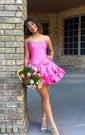 Corset Strapless Taffeta Beaded Skater Homecoming Dresses