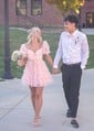 A-line Sweetheart Tulle Puffy Sleeves Homecoming Dresses