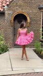 Corset Strapless Taffeta Skater Ruffle Homecoming Dresses