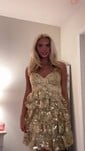 Sparkly Sweetheart Glitter Lace Skater Tiered Homecoming Dresses