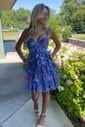 Sparkly Sweetheart Glitter Lace Skater Tiered Homecoming Dresses