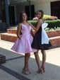 Petite V-neck Satin Bow Skater Homecoming Dresses